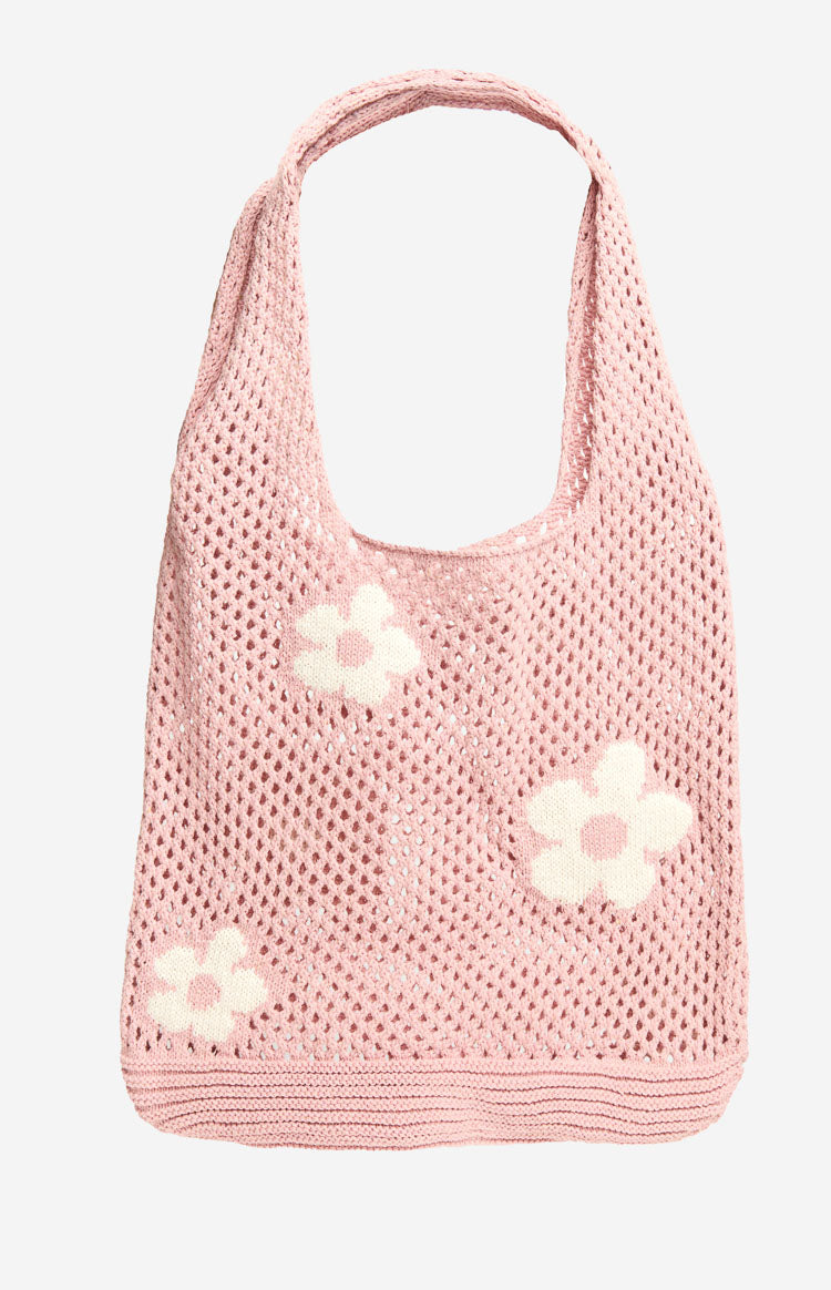 Daisey Pink Flower Crochet Bag Image