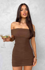 Dalma Brown Mini Dress Image