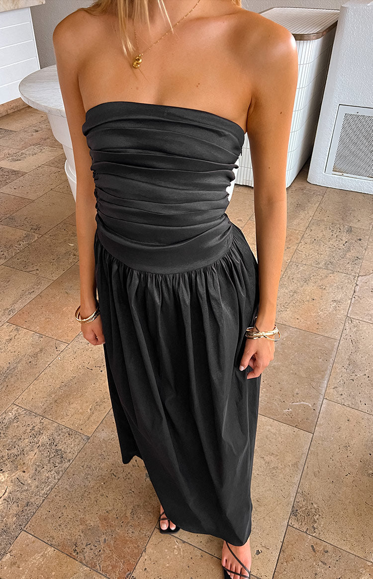 Dayton Black Strapless Maxi Dress Image