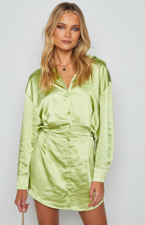 Deeper Water Mini Dress Green – Beginning Boutique US