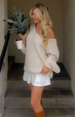 Delvey Cream Chunky Knit Sweater Image