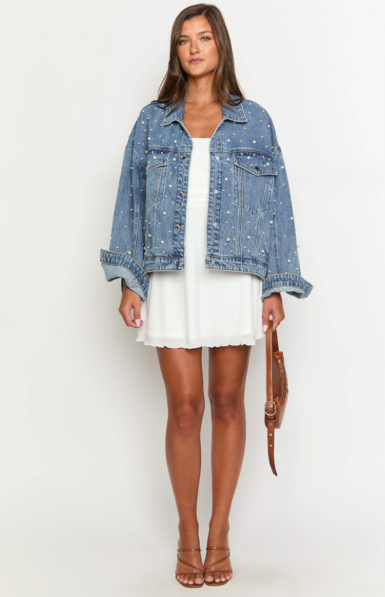 Denim Dazzle Pearl Mid Wash Denim Jacket Image