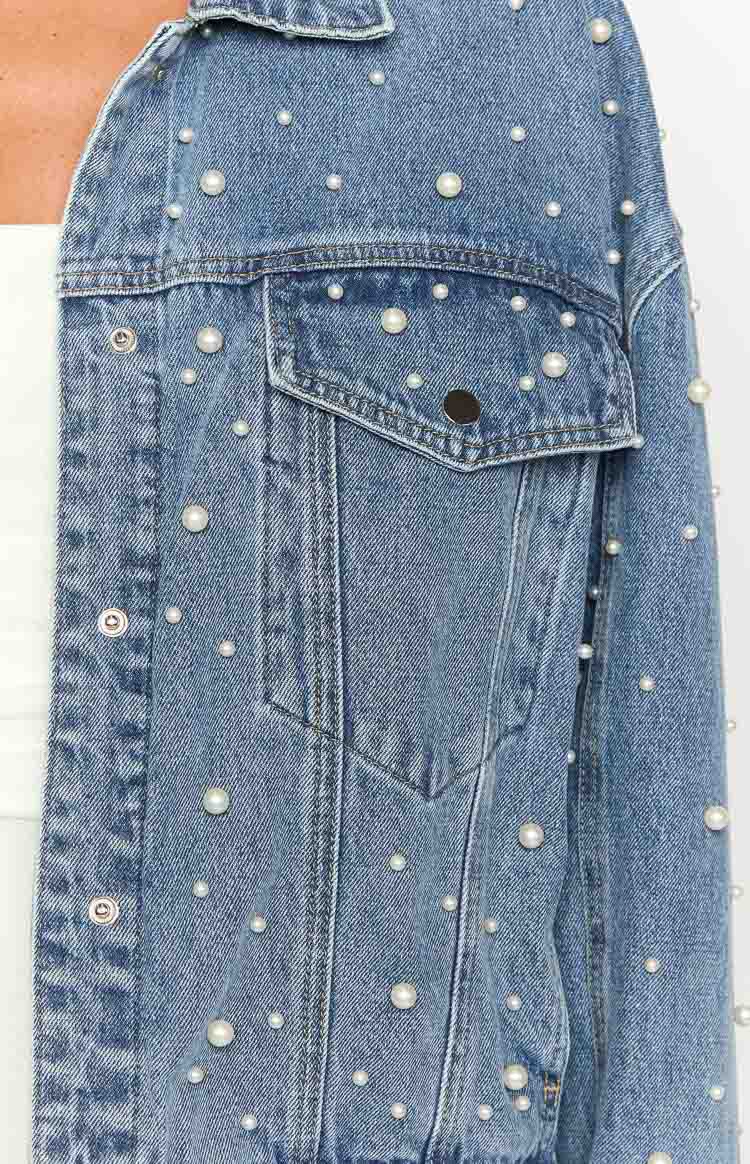 Denim Dazzle Pearl Mid Wash Denim Jacket Image