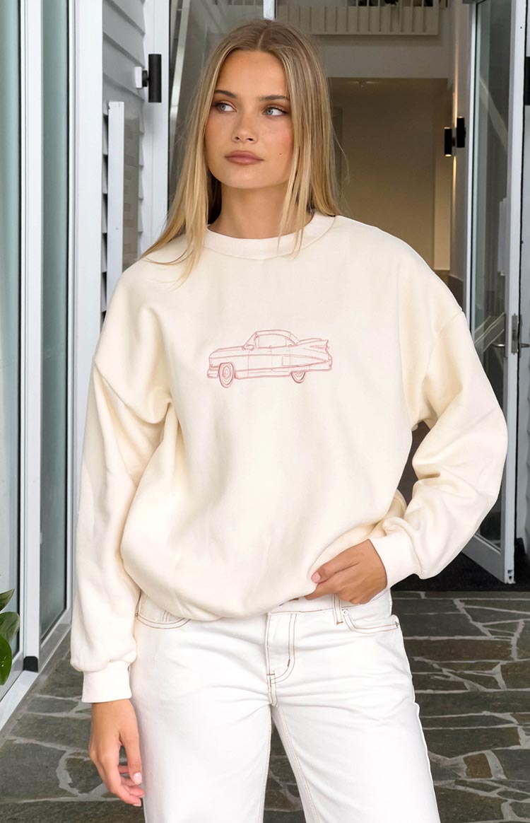 Elodie Cream Crew Neck Sweater Image