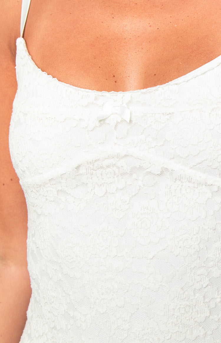 Elora White Lace Maxi Dress Image