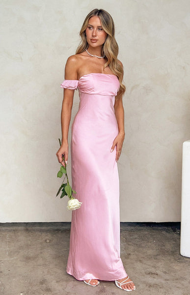 Pink maxi formal dress best sale