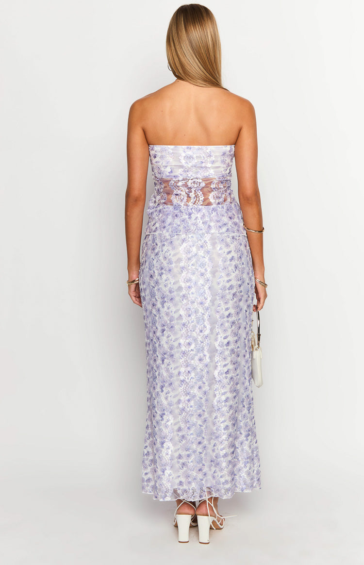 Faint Purple Lace Maxi Skirt Image