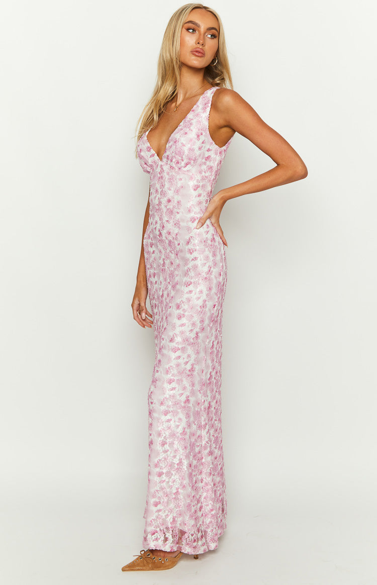 Farida Pink Lace Maxi Dress Beginning Boutique Us 2767