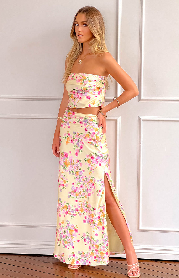 Genevieve Yellow Bloom Maxi Skirt Image