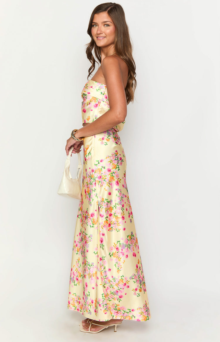 Genevieve Yellow Bloom Maxi Skirt Image