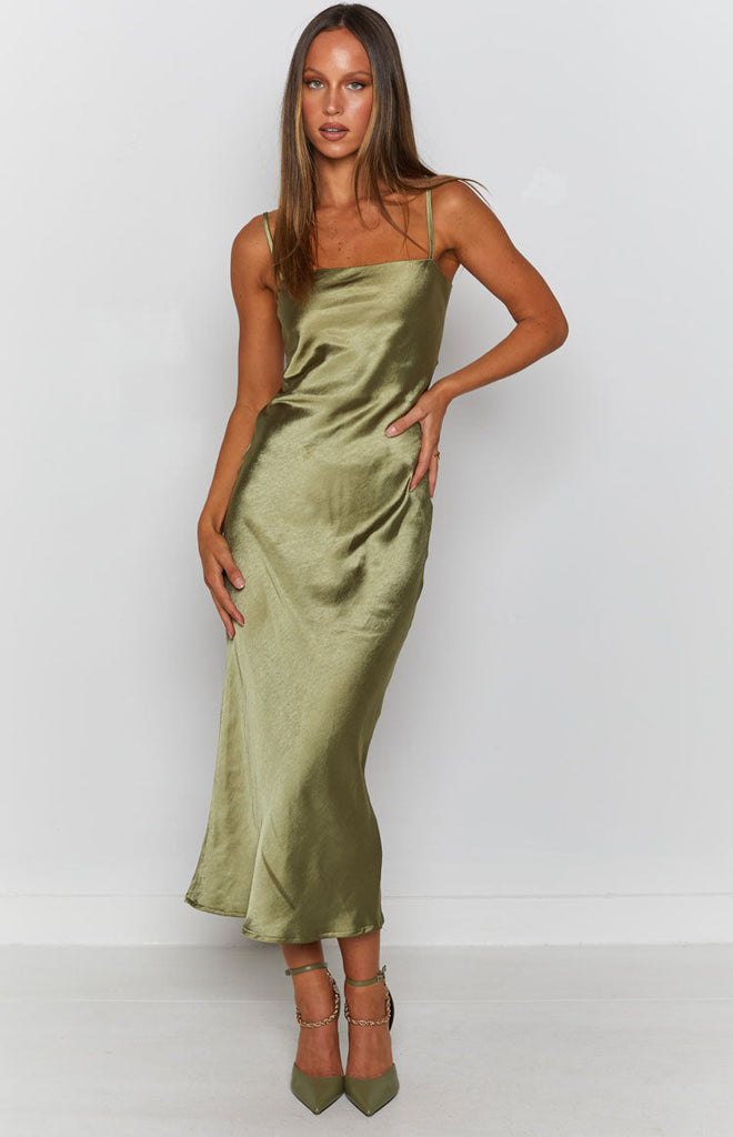 Amaryllis Dress Khaki – Beginning Boutique US
