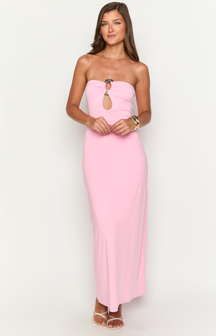 Harriet Pink Strapless Maxi Dress Image