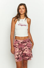 Hazel Pink Camo Low Waisted Shorts Image