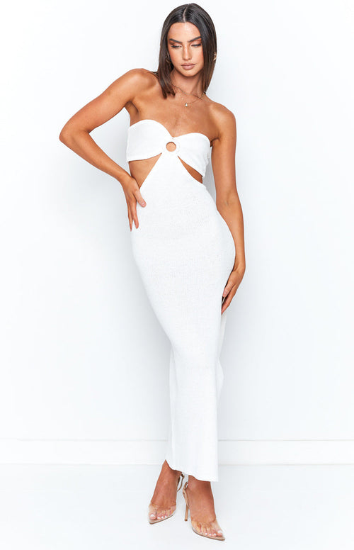 Mordani White Knit Strapless Top – Beginning Boutique