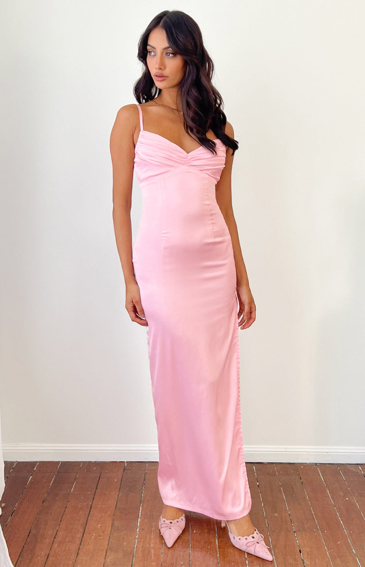 Kata Pink Lace Maxi Dress – Beginning Boutique US