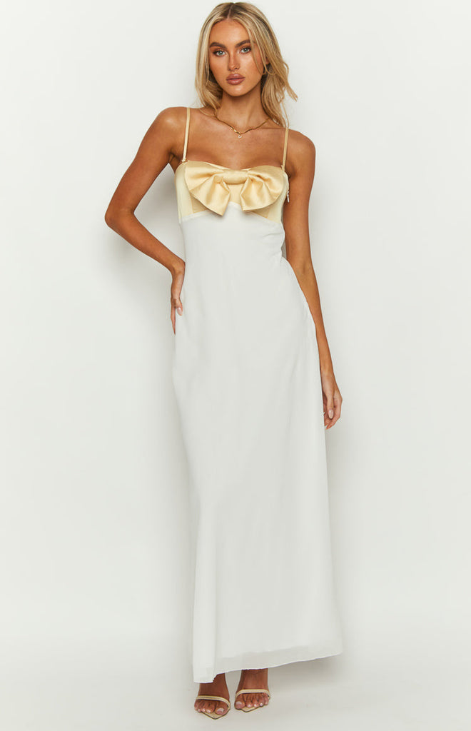 Honeydew Yellow Bow Maxi Dress – Beginning Boutique US