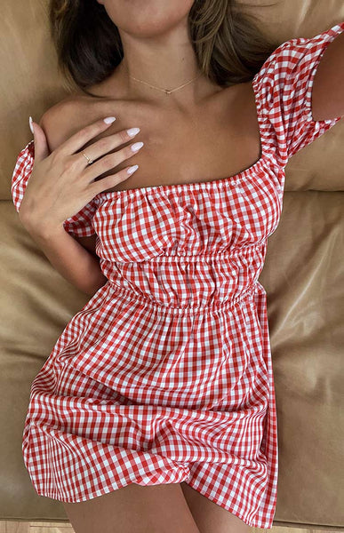 Gingham red dress hotsell