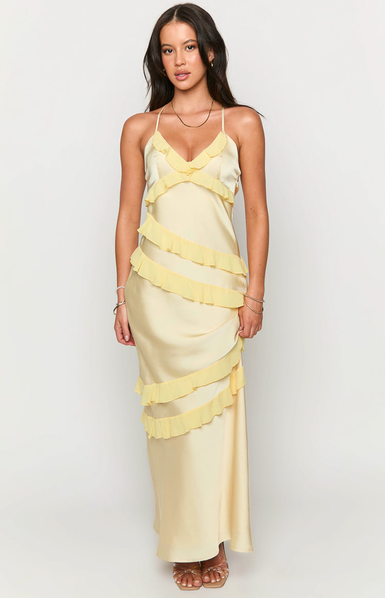 Inara Yellow Ruffle Maxi Dress Image