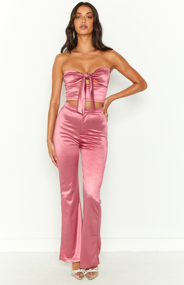 Buy ANKLE LENGTH PINK TROUSER WITH BELT for Women Online in India