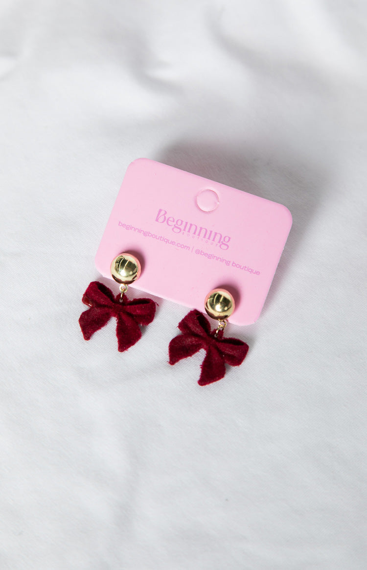 Isibel Red Bow Earrings (FREE over $110) Image