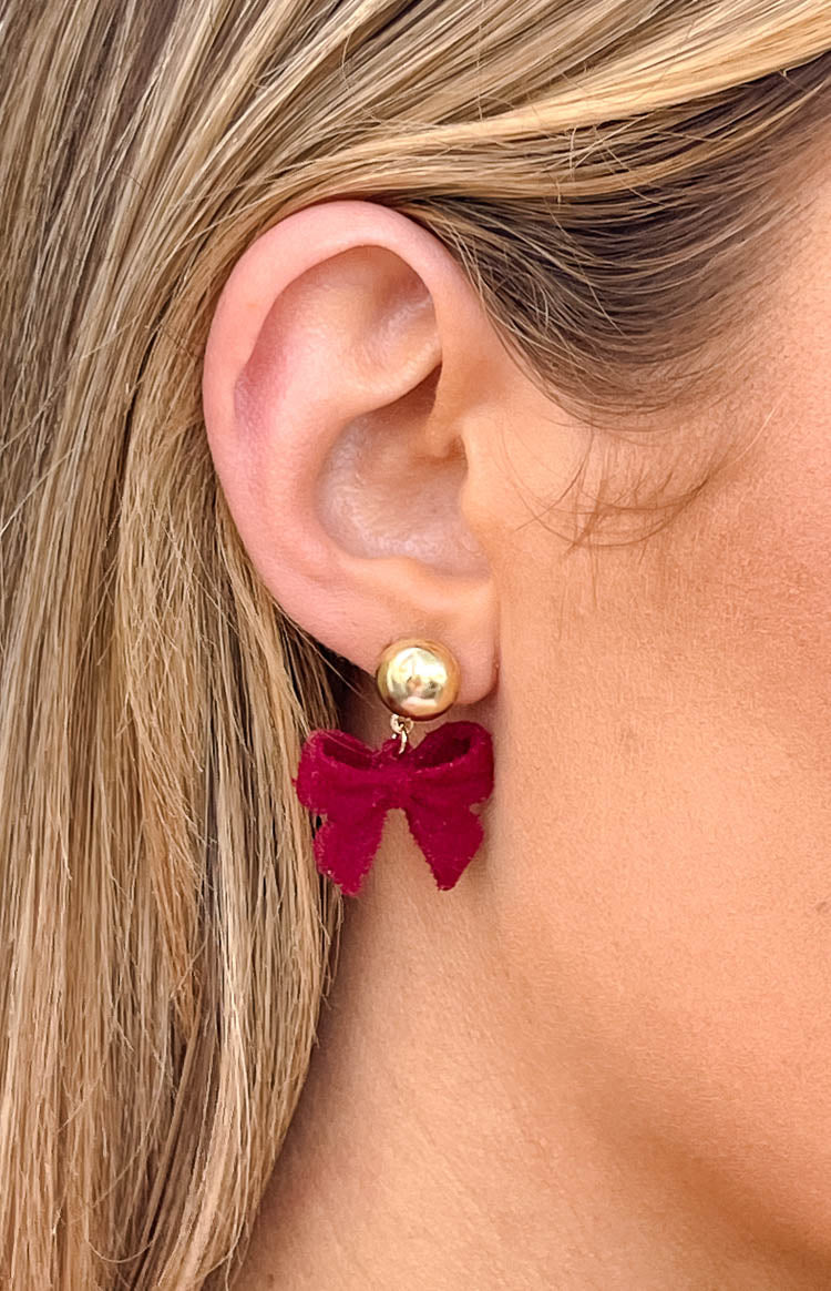 Isibel Red Bow Earrings (FREE over $110) Image