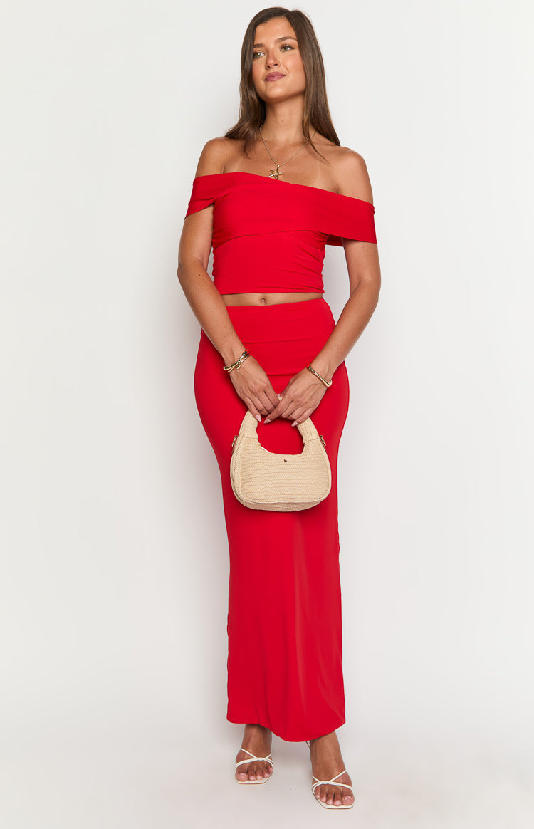 Jaya Red Maxi Skirt Image