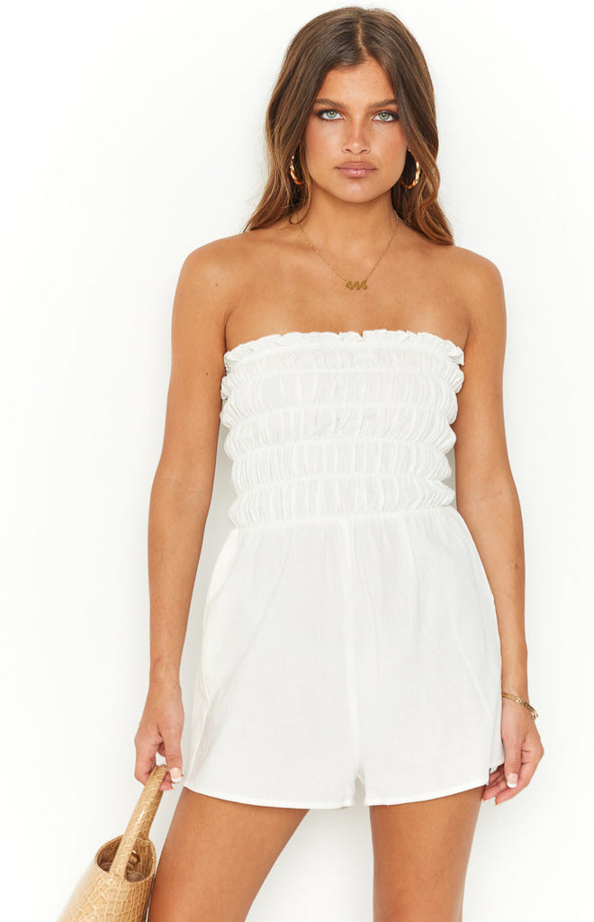 Jade White Playsuit – Beginning Boutique US