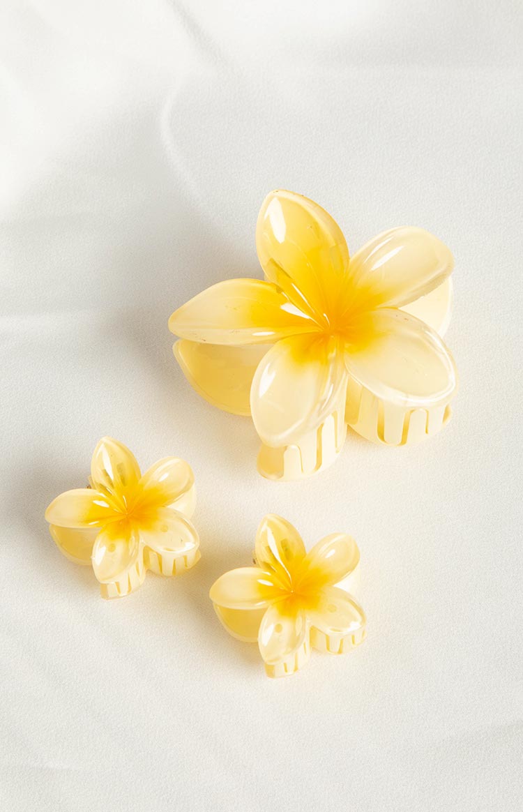 Jaide Yellow Flower Clip 3 Pack Image