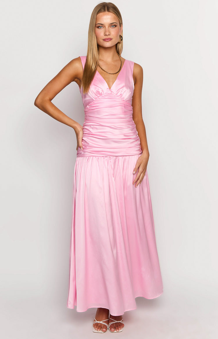 Jalyn Pink Gathered Maxi Dress Image