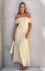 Joesy Cream Off The Shoulder Maxi Dress Image