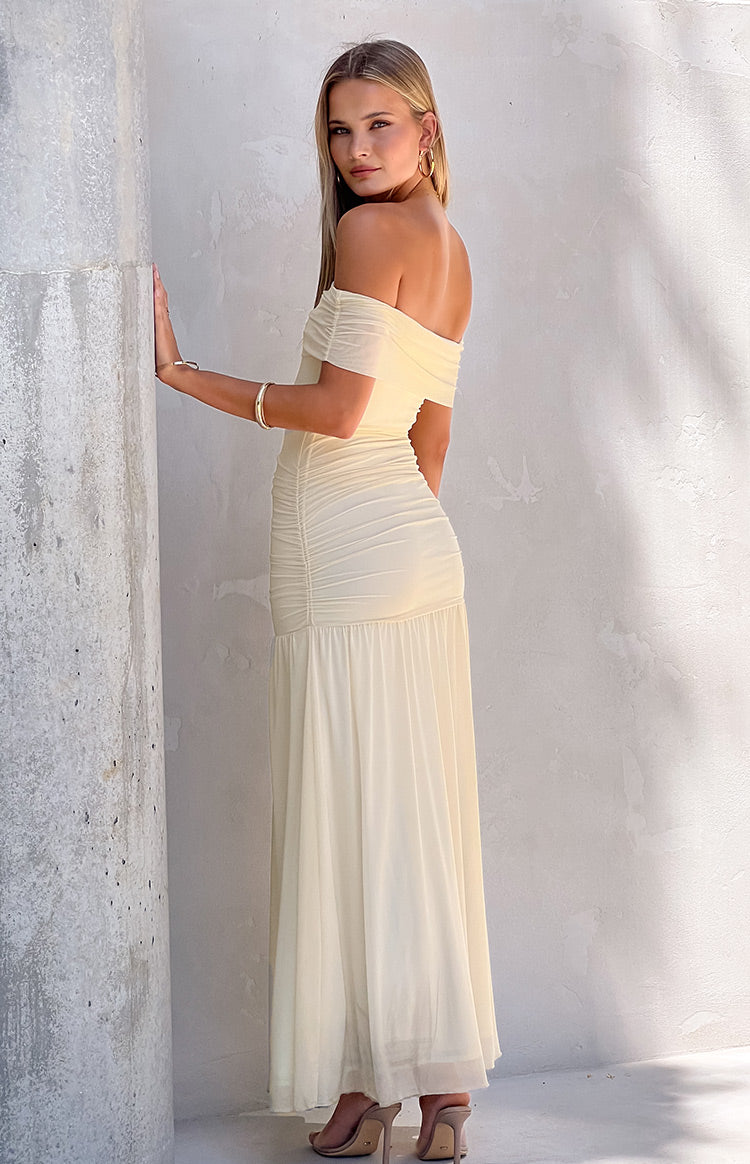 Joesy Cream Off The Shoulder Maxi Dress Image