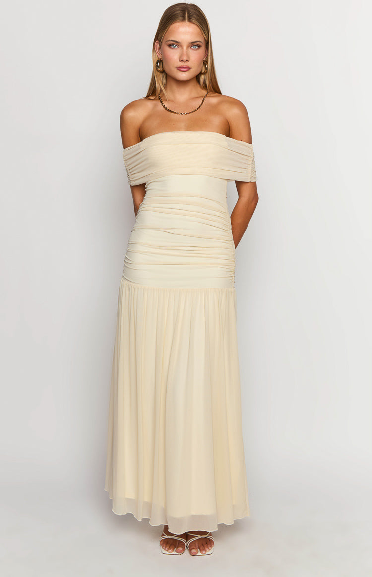 Joesy Cream Off The Shoulder Maxi Dress Image