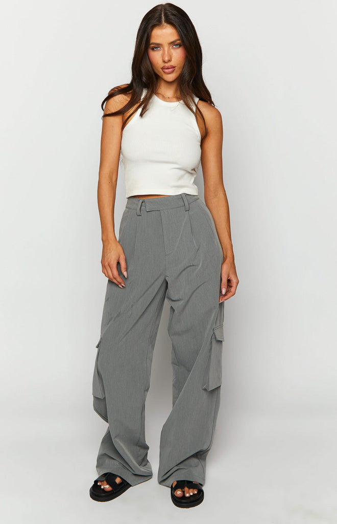 Kairos Grey Straight Leg Pants – Beginning Boutique US