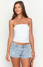 Karelle Light Wash Denim Shorts Image