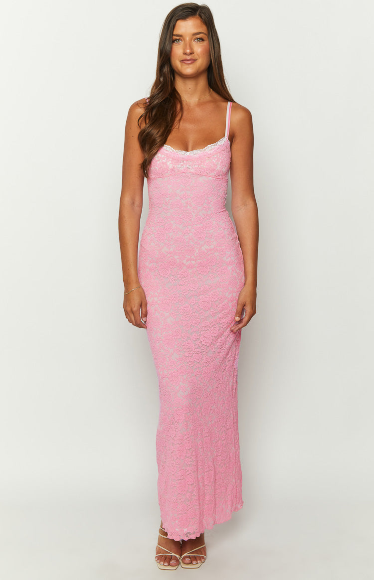Chrissy Pink Floral Maxi Slip Dress – Beginning Boutique US