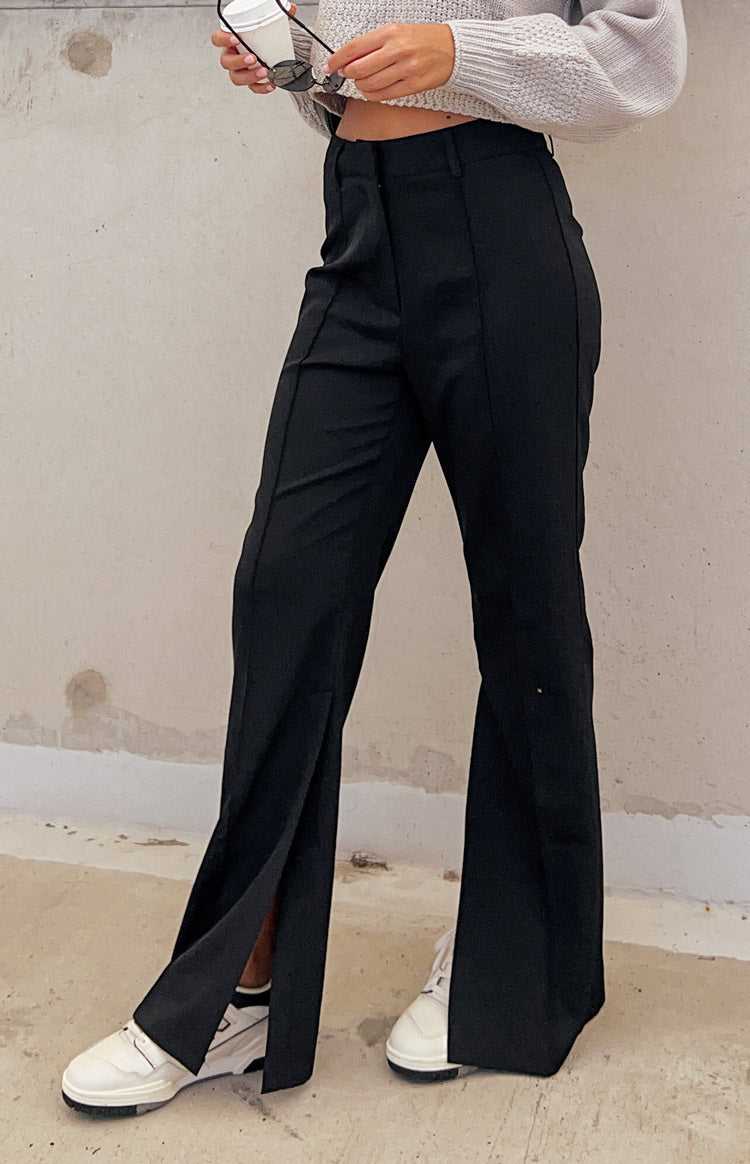 Davina Black Drawcord Pants – Beginning Boutique US