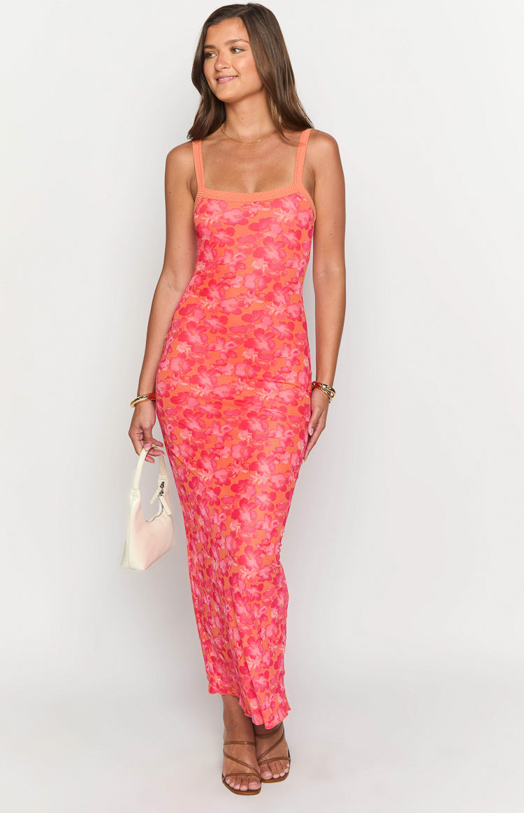 Kelly Orange Floral Maxi Dress Image