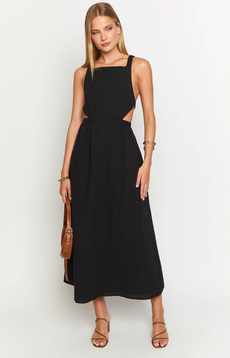 Kensie Black Backless Midi Dress Image