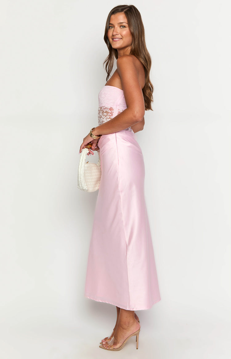 Kevin Pink Lace Maxi Dress Image