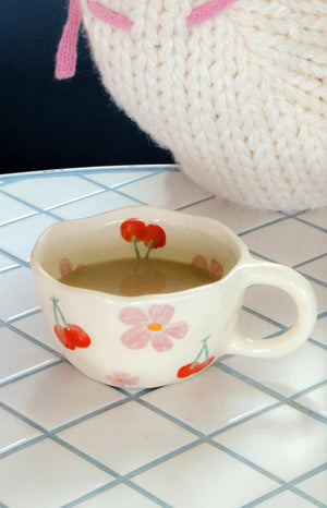 Lila Cherry Floral Mug