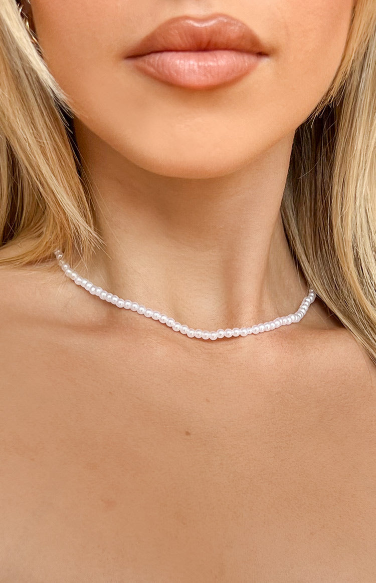 Leya White Pearl Choker Necklace Image