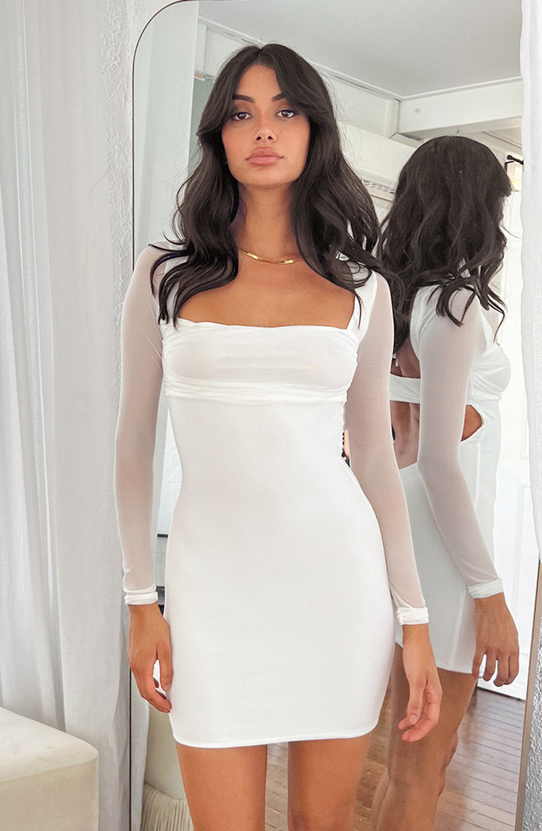 White Maxi Dress - Chic Open Back Dress - Long Sleeve Maxi Dress - Lulus