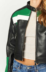 Lioness Green Nueve Biker Jacket – Beginning Boutique US