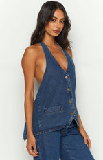 Hills Denim Halter Top by Lioness Online, THE ICONIC