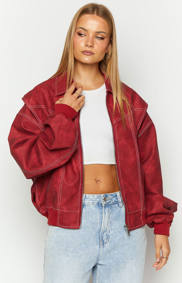 Lioness Vista Crimson Bomber Jacket Image