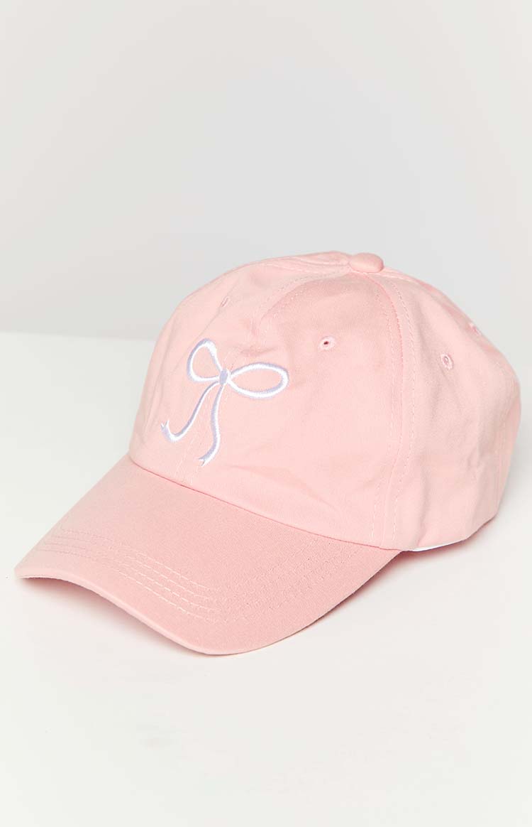 Liora Pink Embroidered Bow Baseball Cap Image