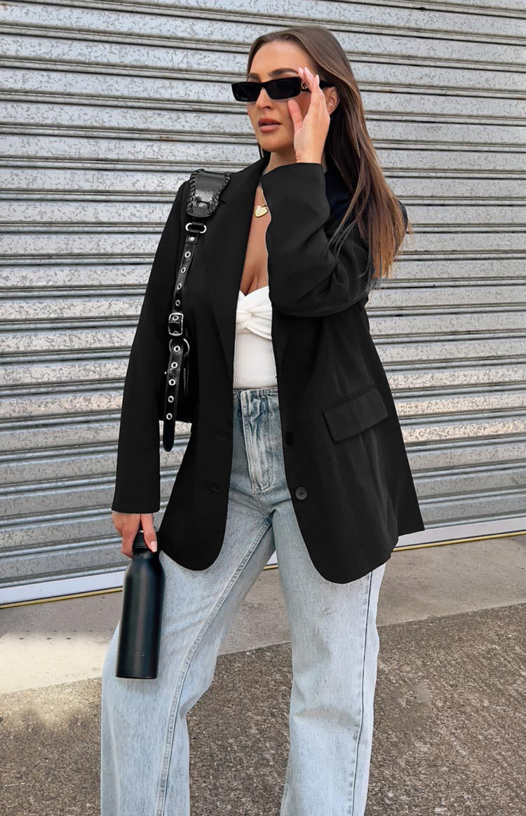 Logan Black Oversized Blazer Image