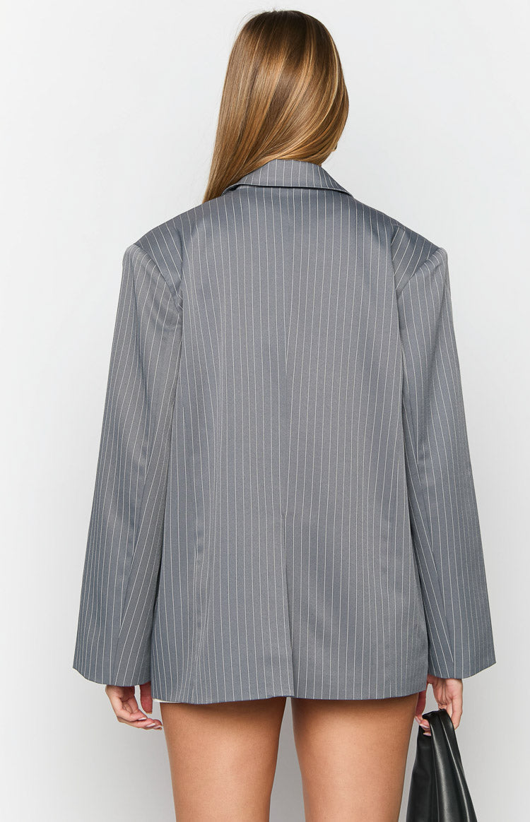 Louis Grey Striped Blazer Image