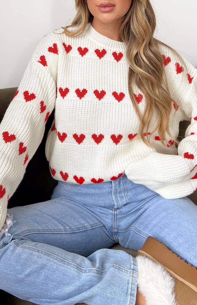 Styling a Bright Red Sweater with a Wool Mini Skirt - Jeans and a