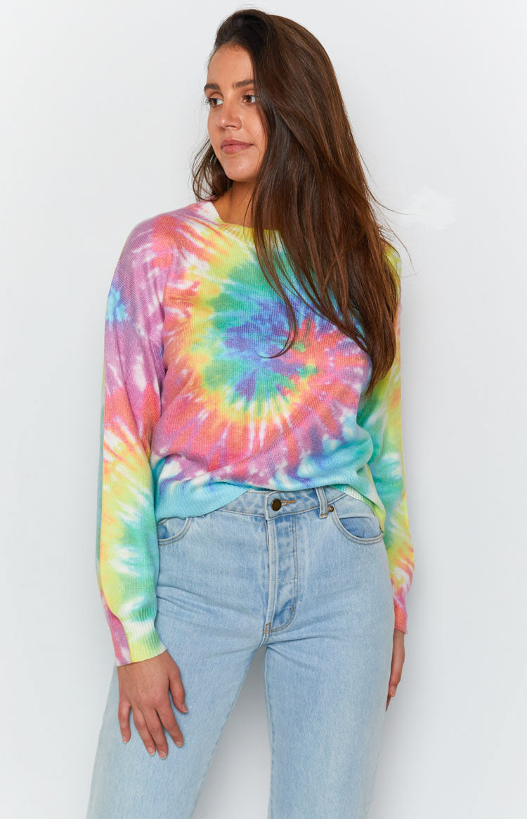 Love You Different Tie Dye Sweater Rainbow – Beginning Boutique US